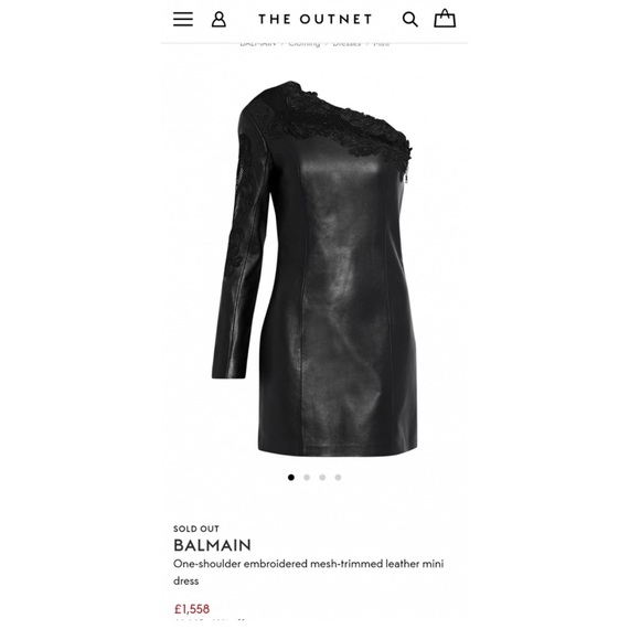 BALMAIN Leather One Shoulder Mini Dress Size 42 / US 8 - Picture 9 of 12